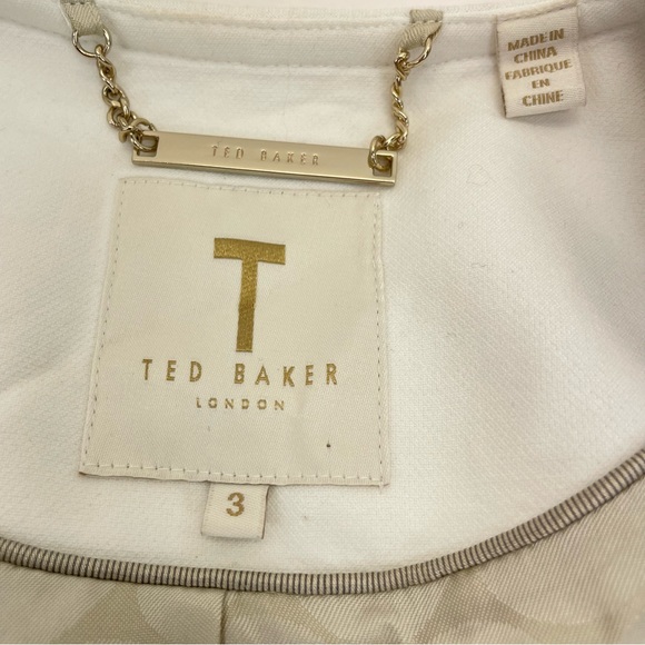 Ted Baker London Sequin Jacket Size 3 Gold/White - Picture 14 of 17